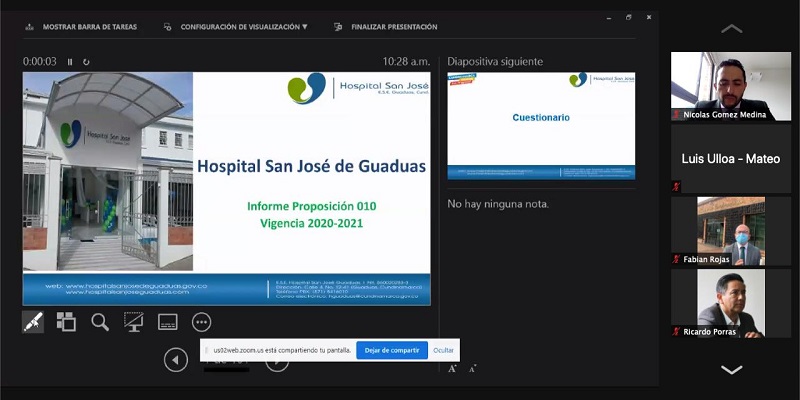 Control político al hospital San José de Guaduas

