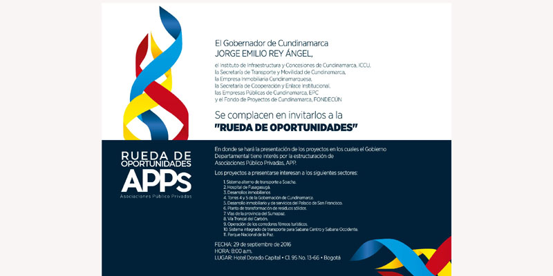 Cundinamarca busca inversión y desarrollo a través de APPs
