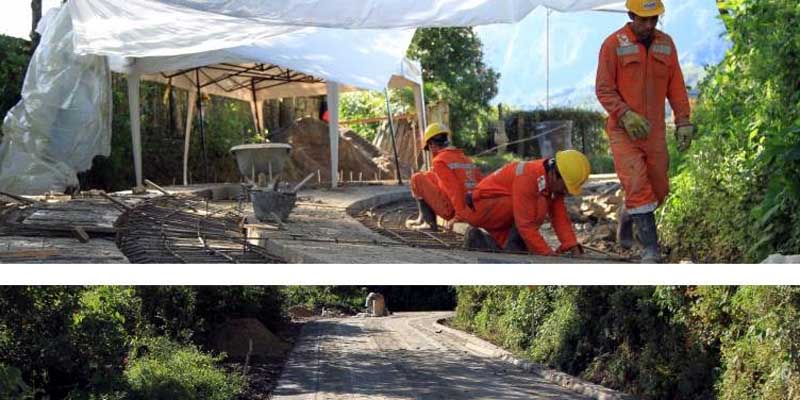 Tramo vial Chimbe-El Entable, en el municipio de Albán, se encuentra listo en 50%
































