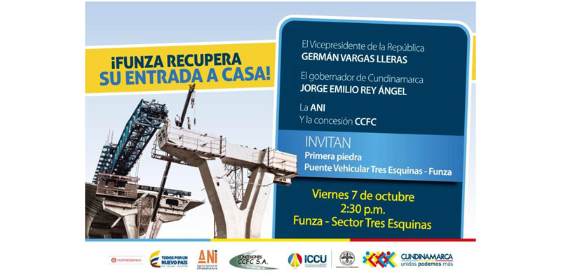 Este 7 de octubre arrancan obras de construcción del puente Tres Esquinas en la vía Bogotá-Facatativá






