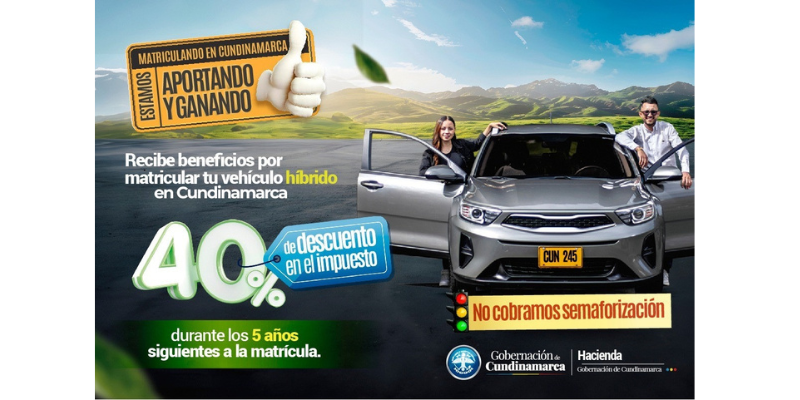 Cundinamarca ofrece 40 % de descuento en impuesto vehicular para híbridos durante cinco años

