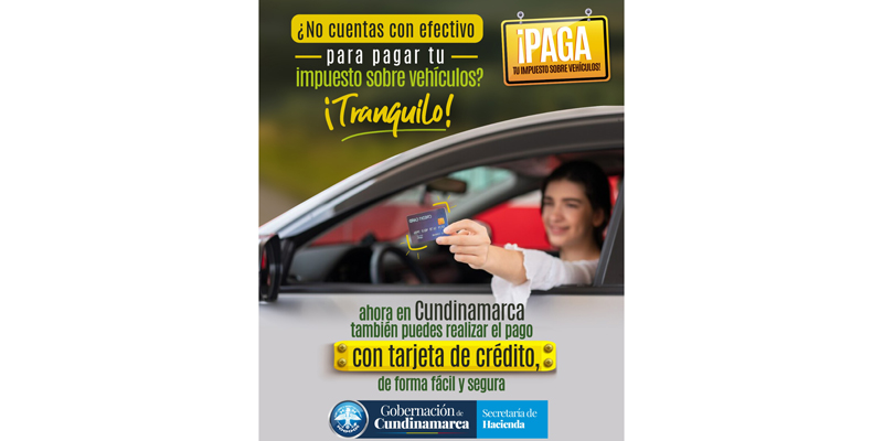 Ahora en Cundinamarca, el impuesto de vehículos también se paga con tarjeta de crédito