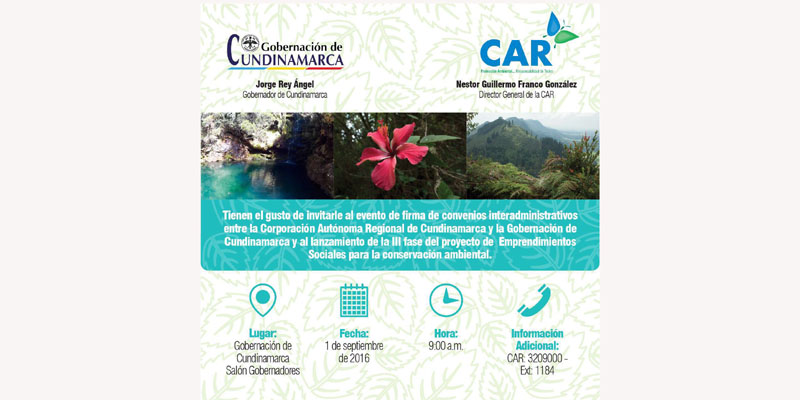Gobernación de Cundinamarca y CAR adelantarán proyectos conjuntos