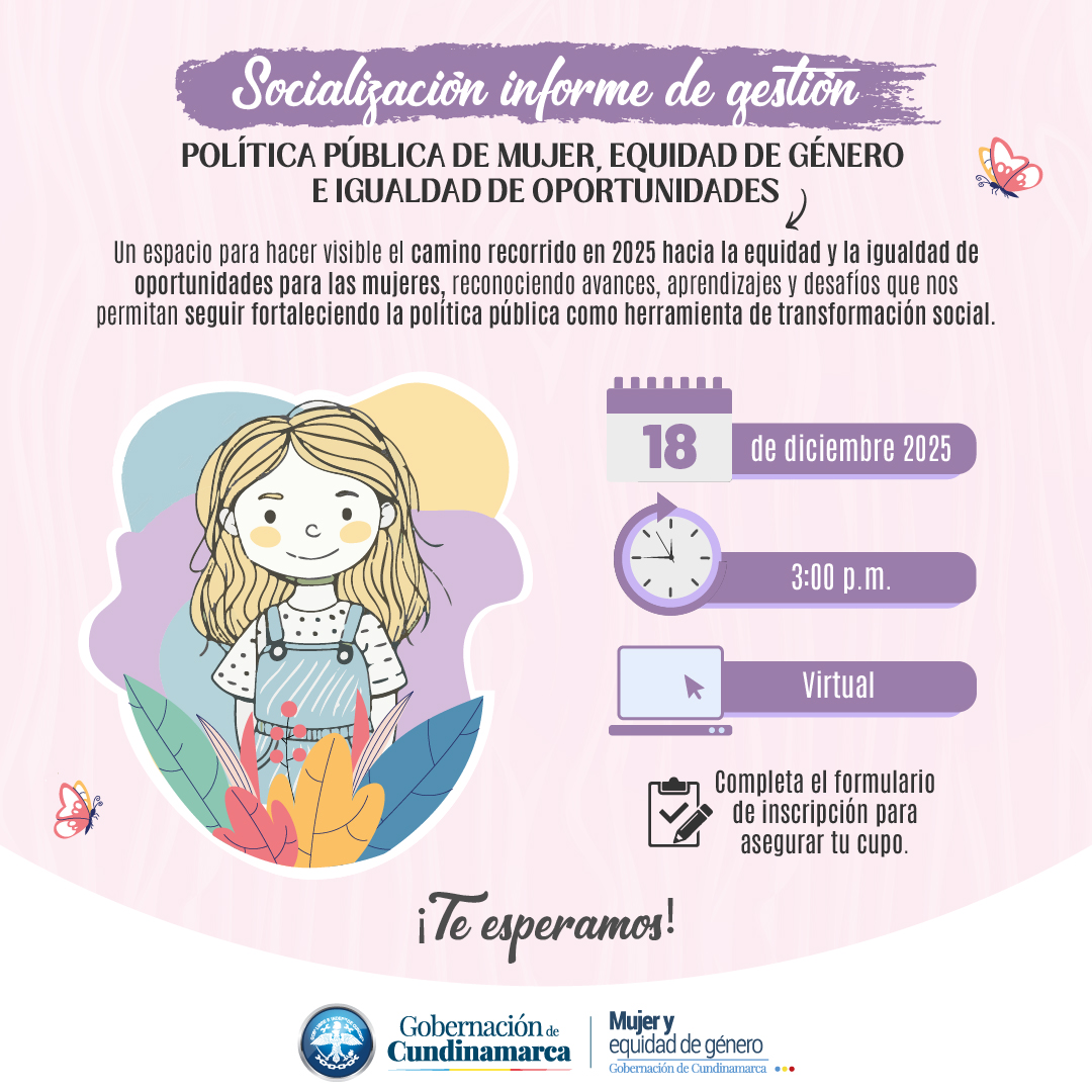 Rendición de cuentas de la Mesa de Enlaces de Género &ldquo;Socialización Informe de Gestión Política Pública de Mujer Equidad e Igualdad de Oportunidades&rdquo;