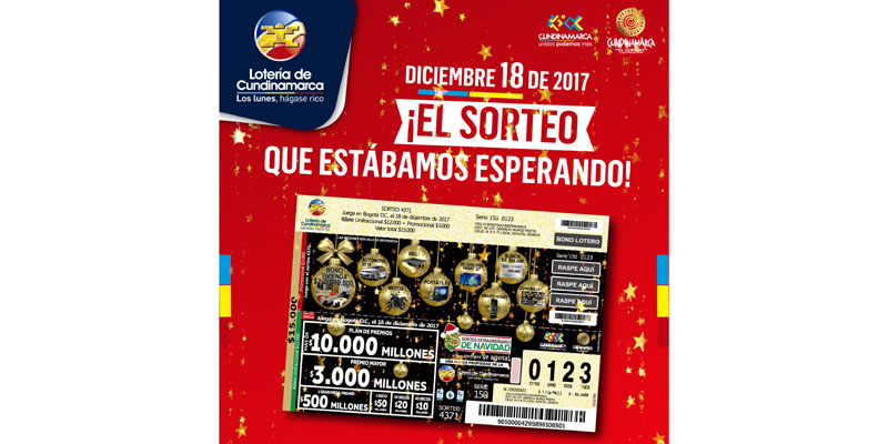 Este lunes cumpla sus sueños con el Sorteo de Navidad de la Lotería de Cundinamarca 




