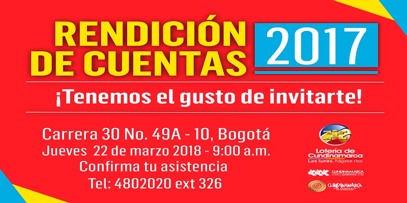 Lotería de Cundinamarca presenta su rendición de cuentas del año 2017 