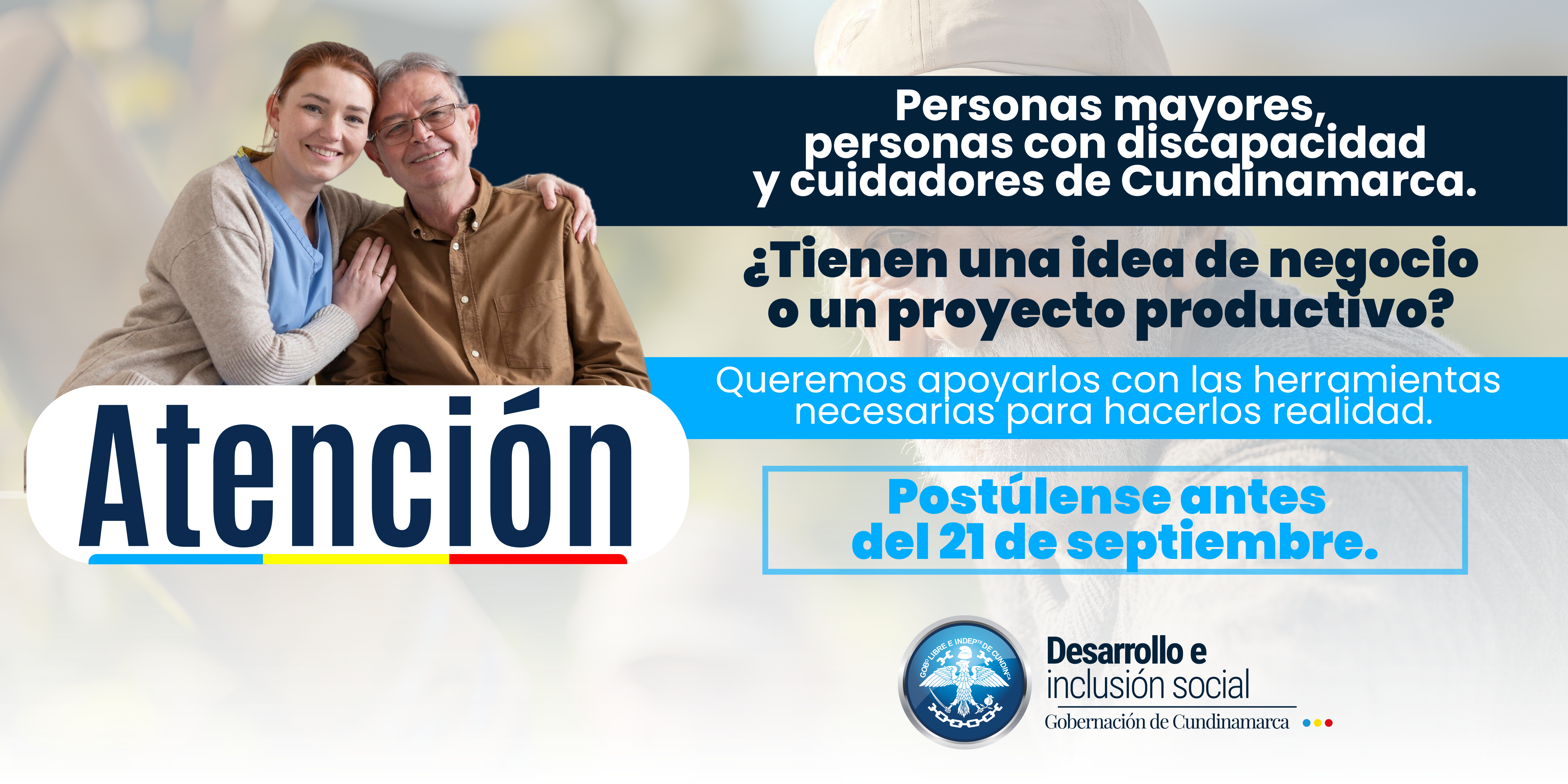 Apoyo a iniciativas productivas presentadas por personas mayores personas con discapacidad y o cuidadores que promuevan la preservación ambiental del desarrollo tecnológico en el departamento de Cundinamarca 2024